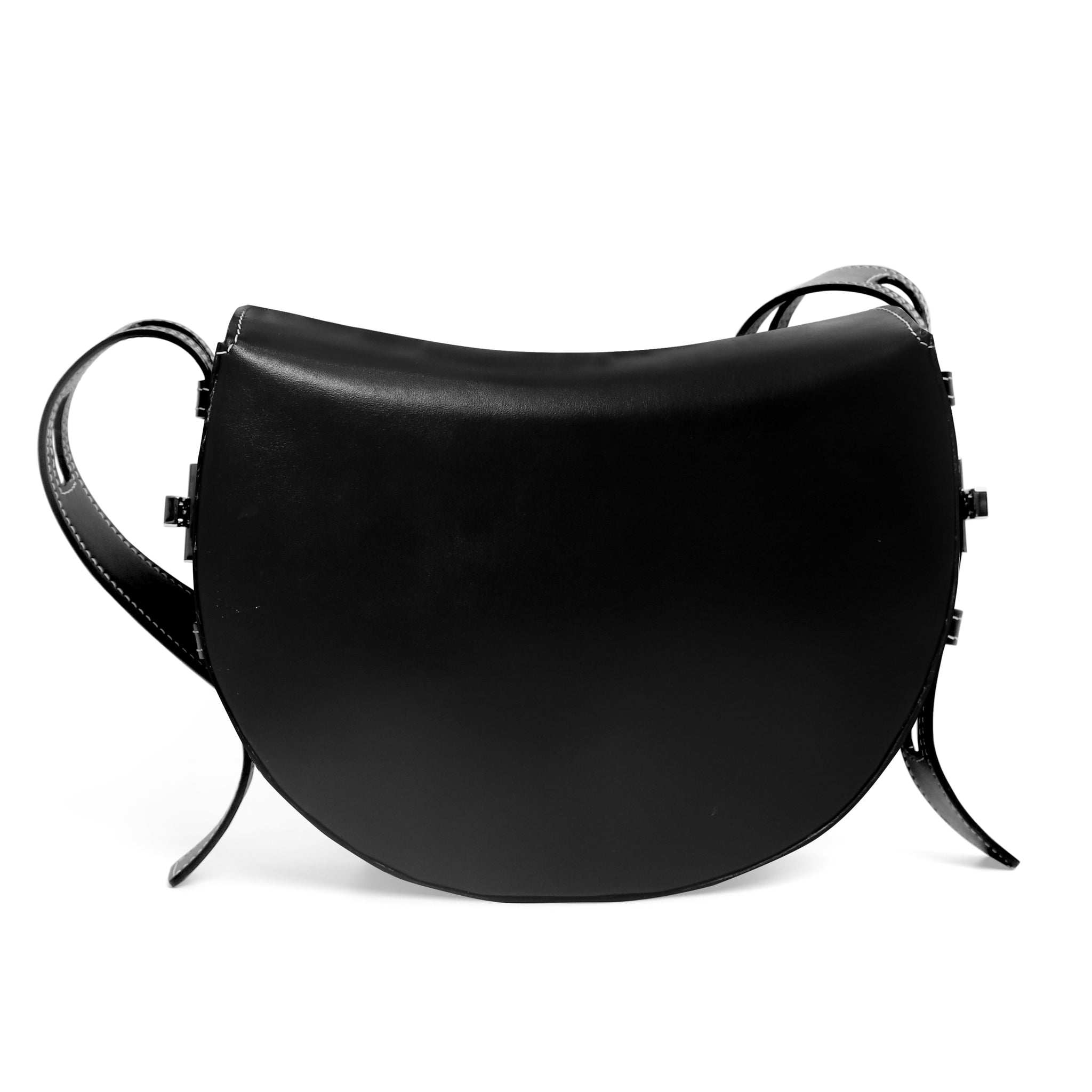Shaker Twist Bag in black, back view